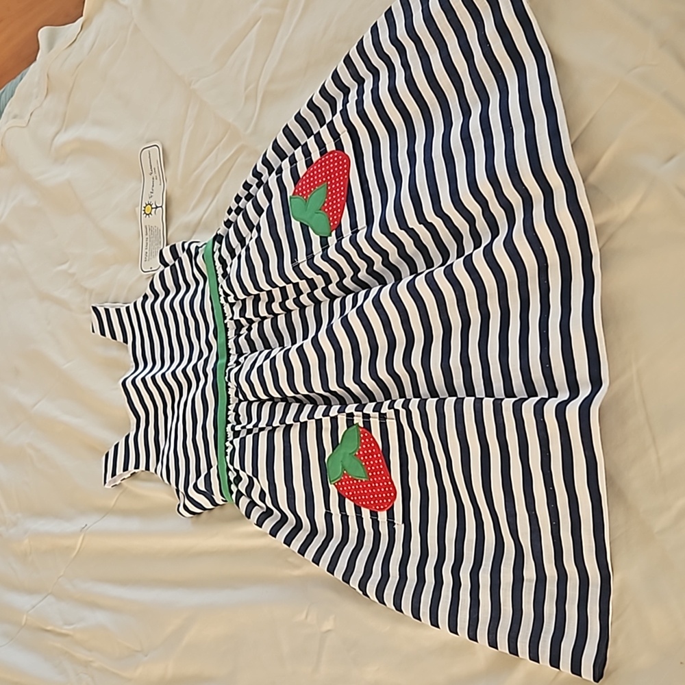 Girls striped strawberry dress